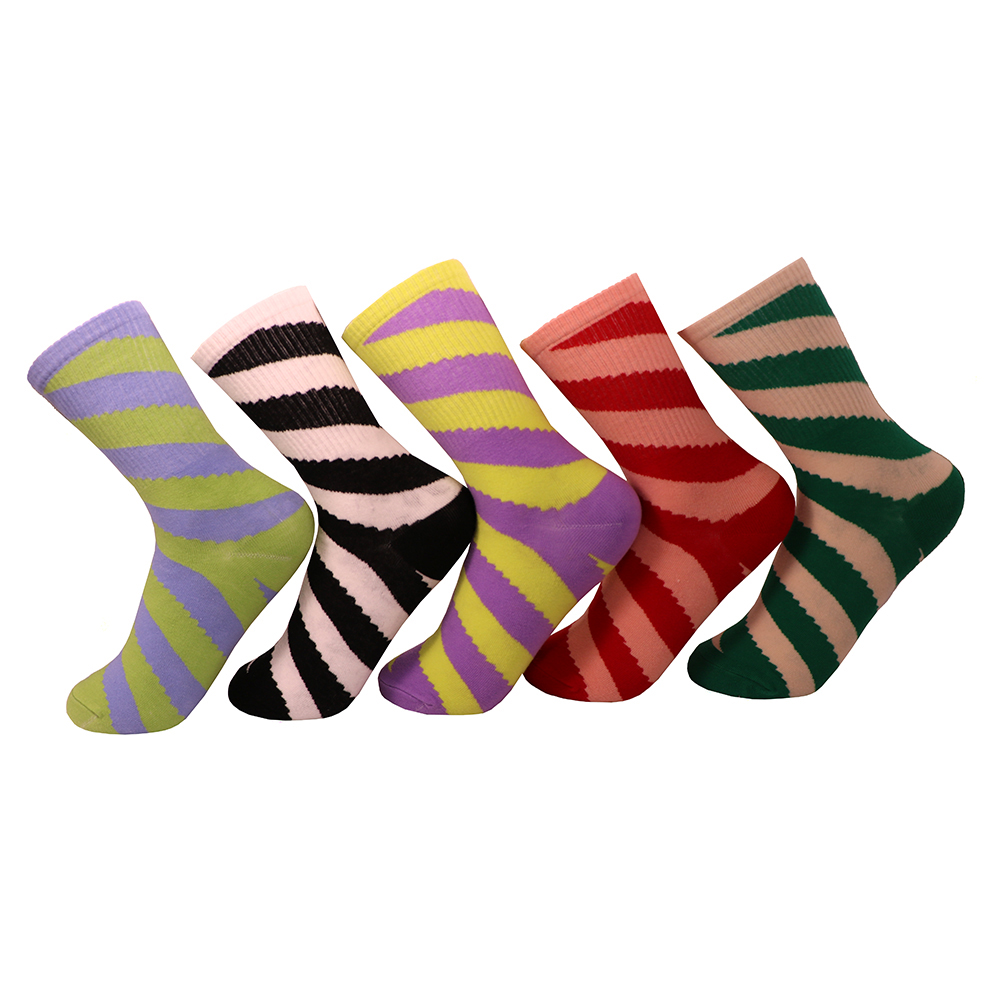 Chaussettes à rayures de couleur respirante